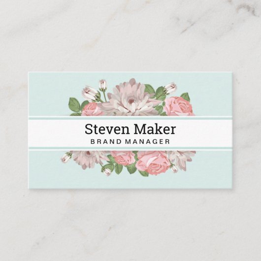 Carte De Visite Arrière - plan de fleurs (Devant)