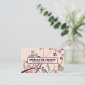 Carte De Visite Arrière - plan de fleurs illustratives (Debout devant)