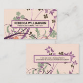 Carte De Visite Arrière - plan de fleurs illustratives (Devant / Derrière)