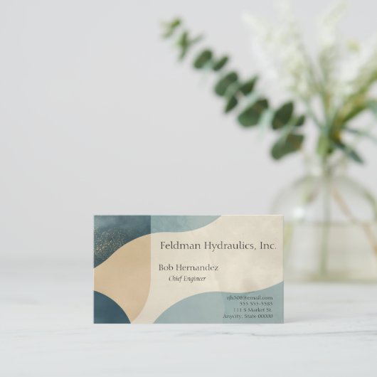 Carte De Visite Arrière - plan de formes courbes avec textures (Debout devant)