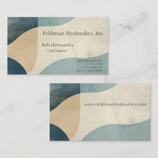 Carte De Visite Arrière - plan de formes courbes avec textures (Devant / Derrière)