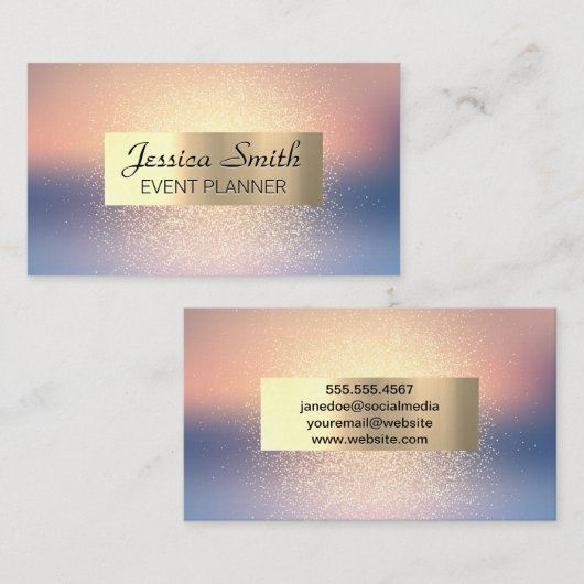 Carte De Visite Arrière - plan de fusion de parties scintillant (Devant / Derrière)