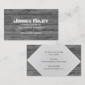 Carte De Visite arrière - plan de grain de bois gris rustique (Devant / Derrière)