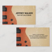 Carte De Visite Arrière - plan de grungy de guitare (Devant / Derrière)