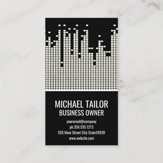 Carte De Visite Arrière - plan de la barre de son Pixel (Devant)