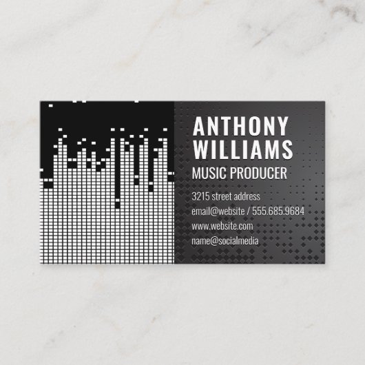 Carte De Visite Arrière - plan de la barre de son Pixel (Devant)