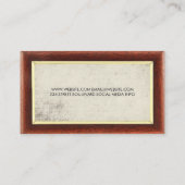 Carte De Visite Arrière - plan de la bordure en bois (Dos)