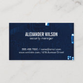 Carte De Visite Arrière - plan de la cybertechnologie de sécurité (Dos)