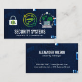 Carte De Visite Arrière - plan de la cybertechnologie de sécurité (Devant / Derrière)