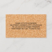 Carte De Visite Arrière - plan de liège | Tige à vin | Code Qr (Dos)