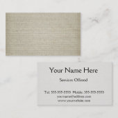 Carte De Visite Arrière - plan de lin de coton (Devant / Derrière)