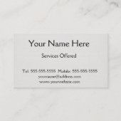 Carte De Visite Arrière - plan de lin de coton (Dos)