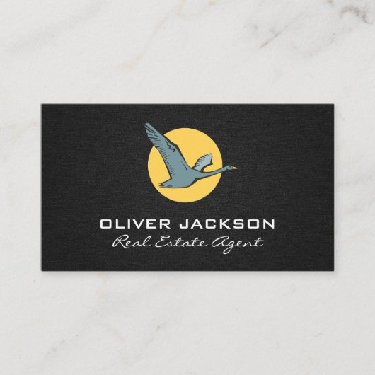 Carte De Visite Arrière - plan de linge de linge d'icône d'oie vol (Devant)