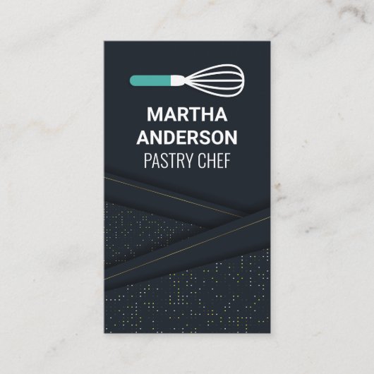 Carte De Visite Arrière - plan de luxe | Icône Whisk (Devant)