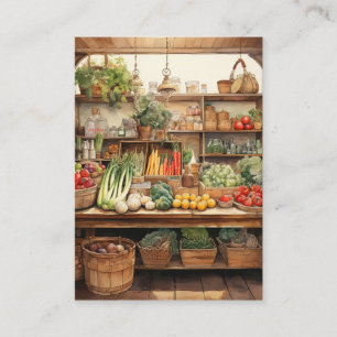 Carte De Visite Arrière - plan de magasin de légumes aquarelle