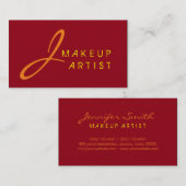 Carte De Visite Arrière - plan de maquillage Monogram Maroon (Devant / Derrière)