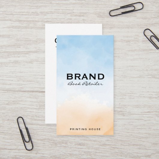 Carte De Visite Arrière - plan de mélange de texture bleu orange (Devant/Arrière en situation)