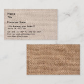 Carte De Visite Arrière - plan de motif de jute (Devant / Derrière)