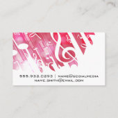 Carte De Visite Arrière - plan de notes musicales | Musicien (Dos)