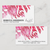 Carte De Visite Arrière - plan de notes musicales | Musicien (Devant / Derrière)