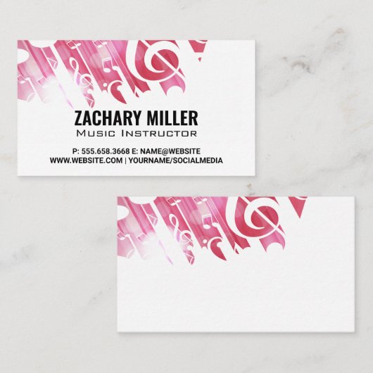 Carte De Visite Arrière - plan de notes musicales | Son (Devant / Derrière)