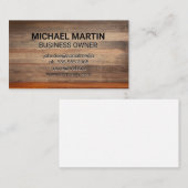 Carte De Visite Arrière - plan de panneaux de bois | Artisans (Devant / Derrière)