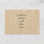 Carte De Visite Arrière - plan de papier crinet (Dos)