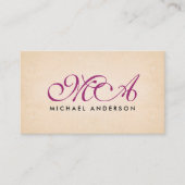 Carte De Visite Arrière - plan de papier de script élégant de viol (Devant)