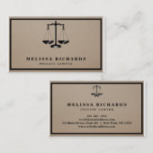 Carte De Visite Arrière - plan de papier pour avocat classique (Devant / Derrière)