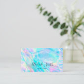 Carte De Visite ARRIÈRE - PLAN de pastel holographique FAUX (Debout devant)