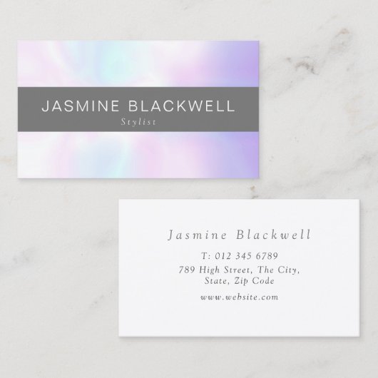 Carte De Visite Arrière - plan de Pearl moderne chic (Devant / Derrière)