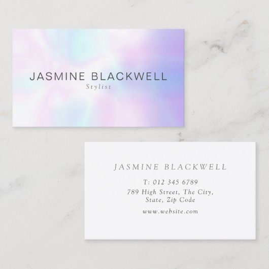 Carte De Visite Arrière - plan de Pearl moderne chic (Devant / Derrière)