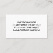 Carte De Visite Arrière - plan de peinture artistique (Dos)