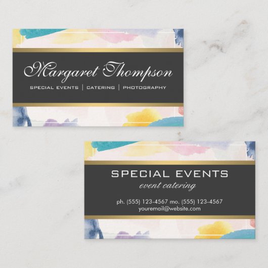 Carte De Visite Arrière - plan de peinture brossé (Devant / Derrière)