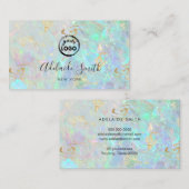 Carte De Visite ARRIÈRE - PLAN de pierre opale iridescente FAUX (Devant / Derrière)