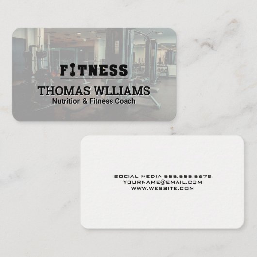Carte De Visite Arrière - plan de salle de fitness | Formateur per (Devant / Derrière)