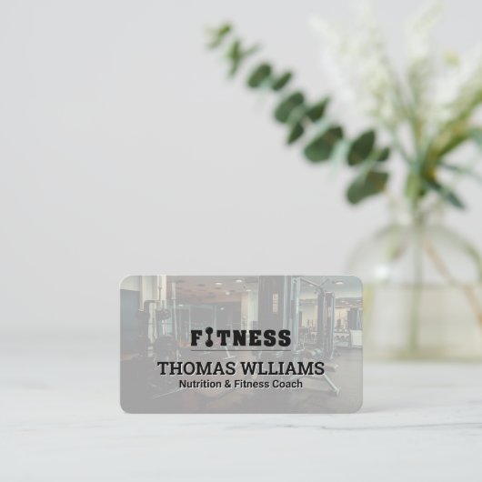 Carte De Visite Arrière - plan de salle de fitness | Formateur per (Debout devant)
