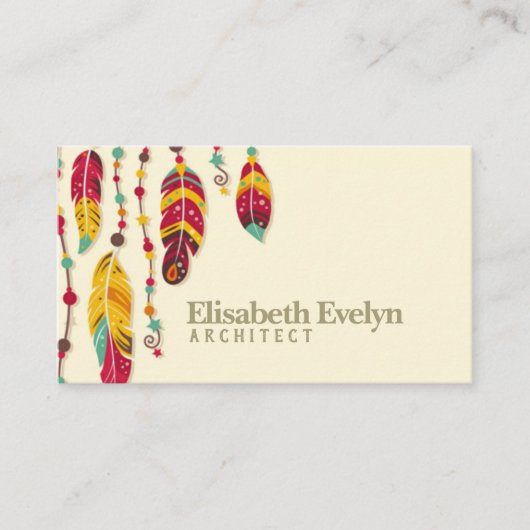 Carte De Visite arrière - plan de style Boho (Devant)