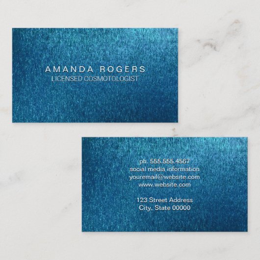 Carte De Visite Arrière - plan de texture bleue (Devant / Derrière)