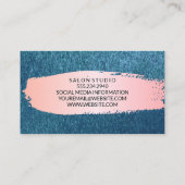 Carte De Visite Arrière - plan de texture bleue | Brossé rose (Dos)