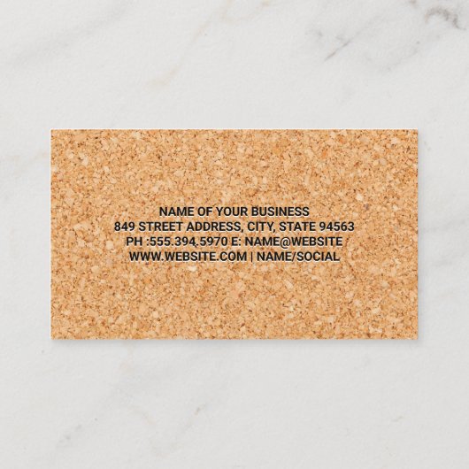 Carte De Visite Arrière - plan de texture de liège (Dos)