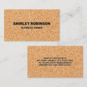 Carte De Visite Arrière - plan de texture de liège (Devant / Derrière)