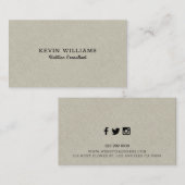 Carte De Visite Arrière - plan de texture de lin beige clair (Devant / Derrière)