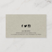 Carte De Visite Arrière - plan de texture de lin beige clair (Dos)