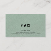 Carte De Visite Arrière - plan de texture de lin vert clair (Dos)