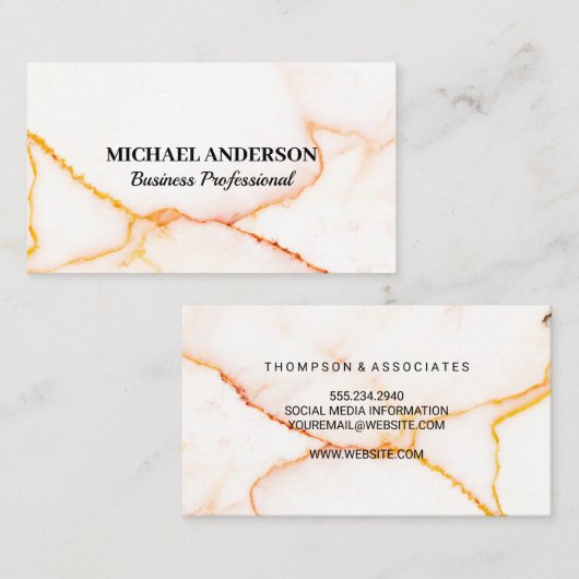 Carte De Visite Arrière - plan de texture de marbre (Devant / Derrière)