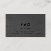 Carte De Visite Arrière - plan de texture en cuir foncé gris (Dos)