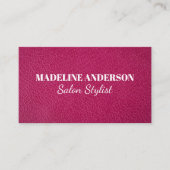 Carte De Visite Arrière - plan de texture en cuir Fuchsia (Devant)