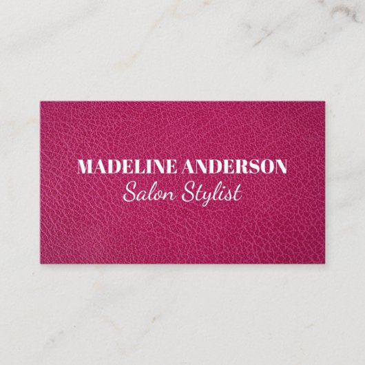 Carte De Visite Arrière - plan de texture en cuir Fuchsia (Devant)