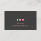 Carte De Visite Arrière - plan de texture en faux lin gris foncé (Dos)